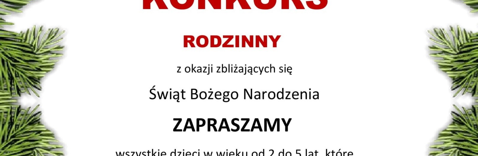 Konkurs Rodzinny z okazji zbliżających się Świąt Bożego Narodzenia !